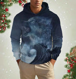 Norse Wolf Print Hoodie | Lightweight Unisex Pullover