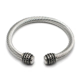 Black Zircon Stones Twisted Cuff Bracelet