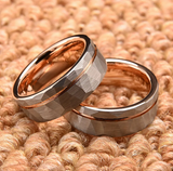 Silver Gold Polygon Tungsten Ring