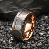 Silver Gold Polygon Tungsten Ring