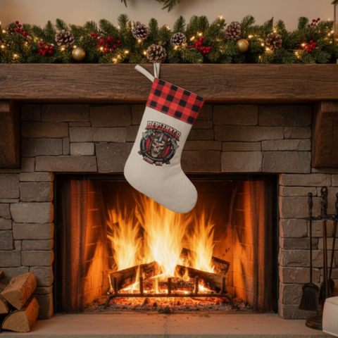 Viking Berserker Rustic Christmas stocking