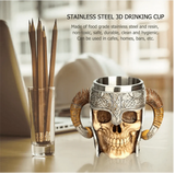 Viking Warrior Skull Stainless Steel Mug
