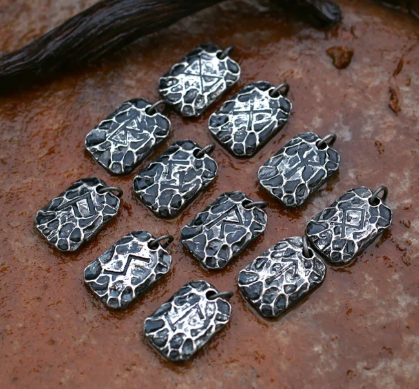 Collier Pendentif Nordique Médiéval/viking/norx/celtique en Fer Forgé Algid Elnaz An Rune Viking Amulette