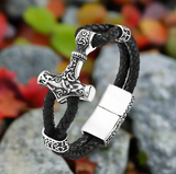 Viking Thor's hammer Leather Bracelet
