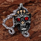 Creative 316L Stainless Steel Ghost Skull Necklace Vintage Viking Men's Neo-Gothic Fashion Rock Party Pendant Amulet Jewelry