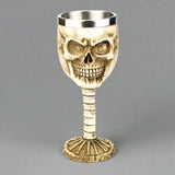 Copa de acero inoxidable con cabeza de lobo y taza de café