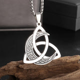 Celtic Knot Moon Trinity Symbol Necklace