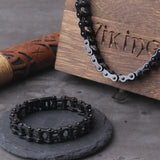 Black Biker Bracelet and Chain set