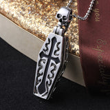 Vampire Skeleton in Coffin Pendant Necklace