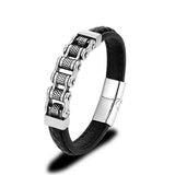 Viking Biker Braided Leather Bracelet