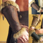 Medieval Viking Warrior Leather Bracer | Steampunk Arm Armor | LARP Costume Accessory