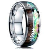 Black Koa Wood Inlay Titanium Wedding Ring