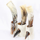Viking Drinking Horn with Stand and Leather Holster