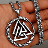 Viking Symbols Vegvisir Valknut Necklace