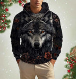Norse Wolf Print Hoodie | Lightweight Unisex Pullover