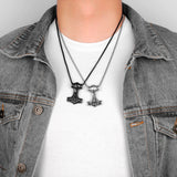 Thor's Hammer Necklace with Odin face
