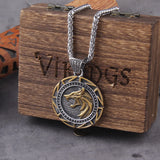 Viking Wolf Head Rune Necklace