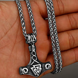 Viking Mjolnir Rune Amulet Necklace