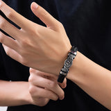 Viking Valknut Leather Bracelet