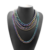 Colorful Cuban Link Chain Necklace – Stainless Steel