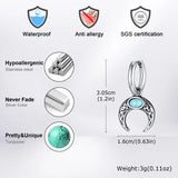 Natural Stone Crescent Moon Earrings