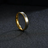Gold Titanium Steel Couple Rings Set