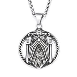 Norse God Odin Double Sword Pendant Necklace