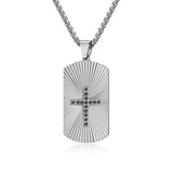 Square Zircon Cross Pendant Necklace