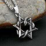 Star of David Snake Pendant Necklace