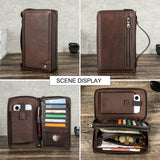 Men's Genuine Leather Clutch Bag | Zipper Wallet & Card Holder