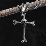 Skull Bone Cross Men's Necklaces - Gothic Punk Rock Jewelry