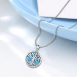 925 Sterling Silver Turquoise Tree of Life Necklace