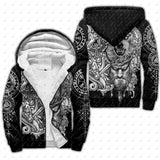 Norse God Odin Warm Jacket Fleece Zip Hoodie