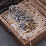 Viking Fenrir Wolf Head Pendant Necklace