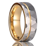 Silver Gold Polygon Tungsten Ring