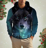 Norse Wolf Print Hoodie | Lightweight Unisex Pullover