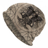 Norse Yggdrasil Cap Triquetra Symbol Beanie Hats