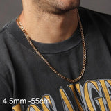 Silver Stainless Steel 3-8mm Figaro Chain