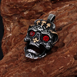 Creative 316L Stainless Steel Ghost Skull Necklace Vintage Viking Men's Neo-Gothic Fashion Rock Party Pendant Amulet Jewelry
