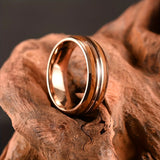 Wooden Whiskey Barrel Guitar String Inlaid Ring