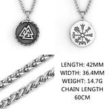 Viking Symbols Vegvisir Valknut Necklace