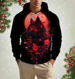 Norse Wolf Print Hoodie | Lightweight Unisex Pullover