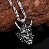 Creative 316L Stainless Steel Ghost Skull Necklace Vintage Viking Men's Neo-Gothic Fashion Rock Party Pendant Amulet Jewelry