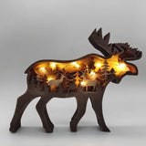 Bear & Elk Handcrafted Wood Ornament