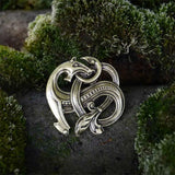 Norse Dragon Brooch | Scandinavian Knotwork Amulet Pin
