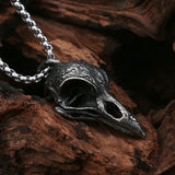 Crow Skull Pendant Necklace