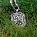 Saint Michael Archangel Shield Pendant Necklace