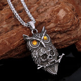 Creative 316L Stainless Steel Ghost Skull Necklace Vintage Viking Men's Neo-Gothic Fashion Rock Party Pendant Amulet Jewelry