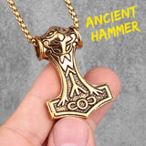Thor's Hammer Necklace with Odin face