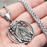 Norse God Odin Double Sword Pendant Necklace